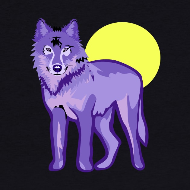 Cool Wolf on Full Moon by epiclovedesigns